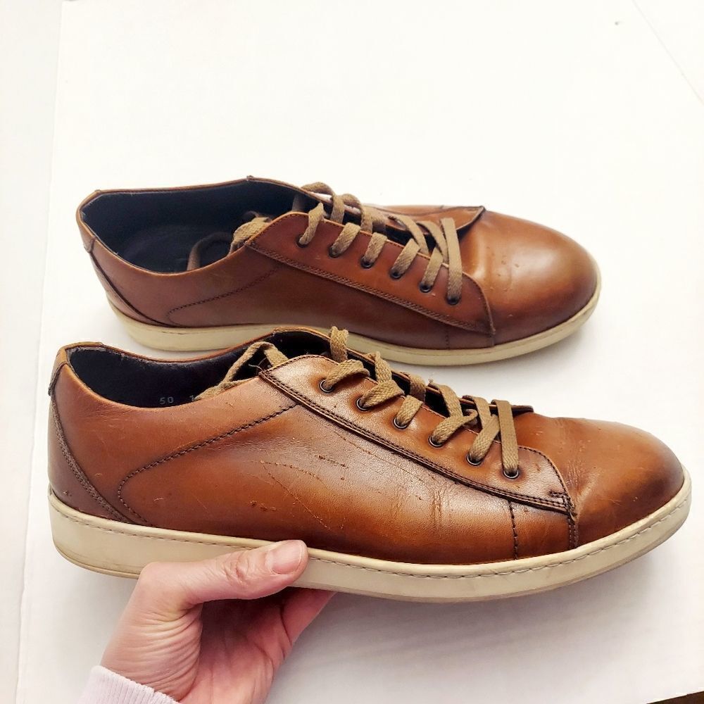 TO BOOT NEW YORK Leather Cognac Sneakers